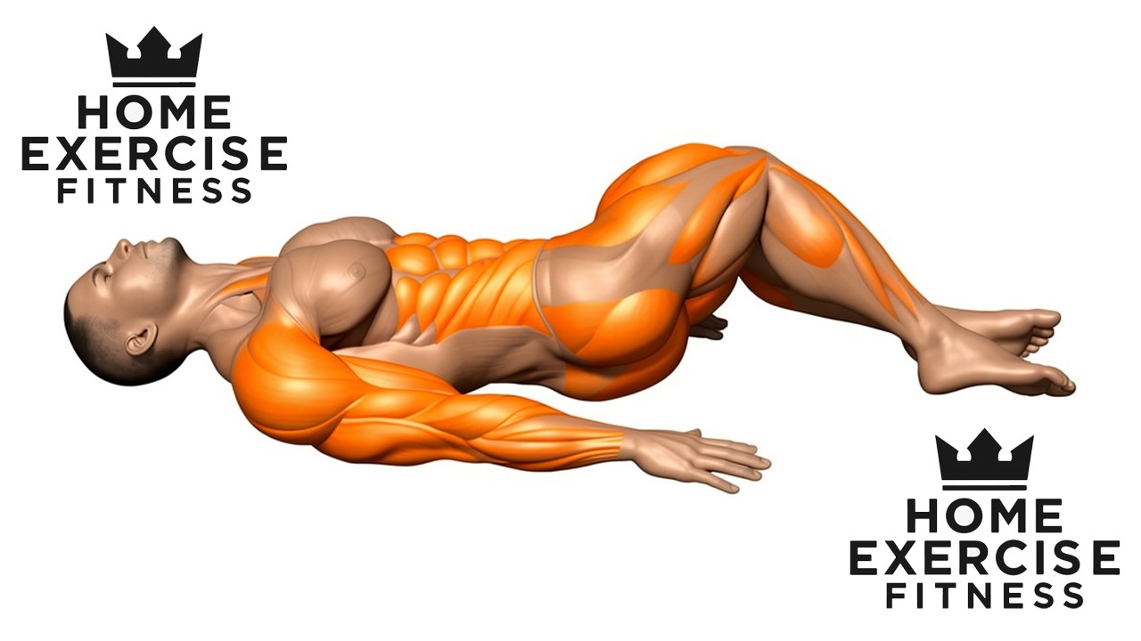 Stretching and dumbbell exercises at home