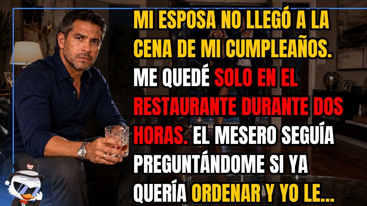 Me quedé dos horas sentado solo en el restaurante mirando la puerta, respondiéndole al camarero “cinco minutos más” cada vez que se acercaba. Era mi cumpleaños. Nunca llegó. Conduje a casa a...
