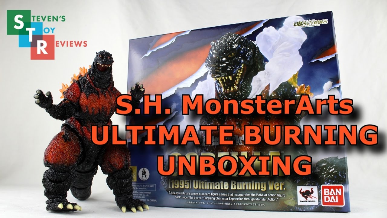S.H. MonsterArts Godzilla 1995 Ultimate Burning Version Unboxing