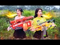 Pink Girl Nerf : SWAT TRANBI CHASE CRIME WITH CHILI FOOD PRANK BATTLE Nerf Guns Fight Criminal