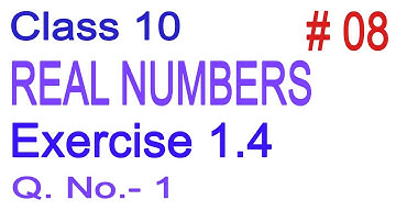 Class 10 | NCERT Maths | Chapter 1 - Real Numbers | Exercise 1.4 | Q. No. 1| Full Solution