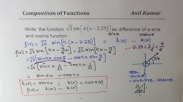 Write Trigonometric Function as Difference of Sine and Cosine Function MHF4U