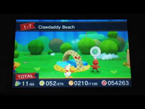 Yoshi's Woolly World (3DS) - World 1 Menu - Yoshi's Woolly World (3DS) - World 1 Menu