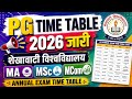 PG Exam Time Table 2026 • MA, MSc, MCom Annual Exam Date Sheet • Shekhawati University • PDUSU Sikar