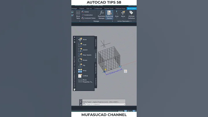 AutoCAD Tips 58 3D Dynamic Block With Surface #shorts