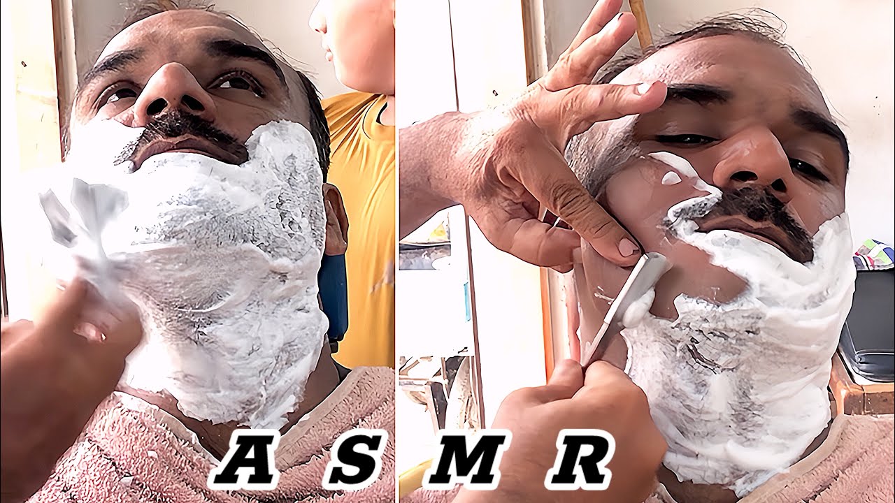 ASMR beard shaving 🪒 young men tutorial chacho barber shop - YouTube