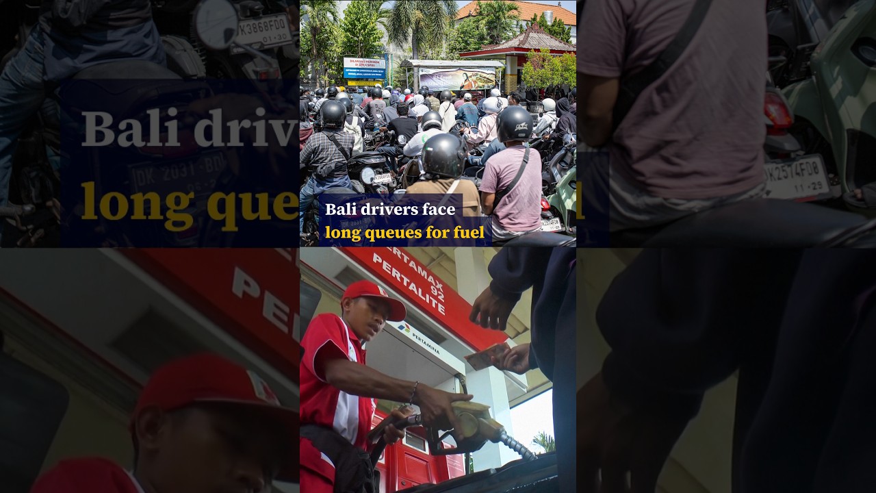 Drivers in Bali face hours-long queues for petrol as shortages hit Indonesian resort island