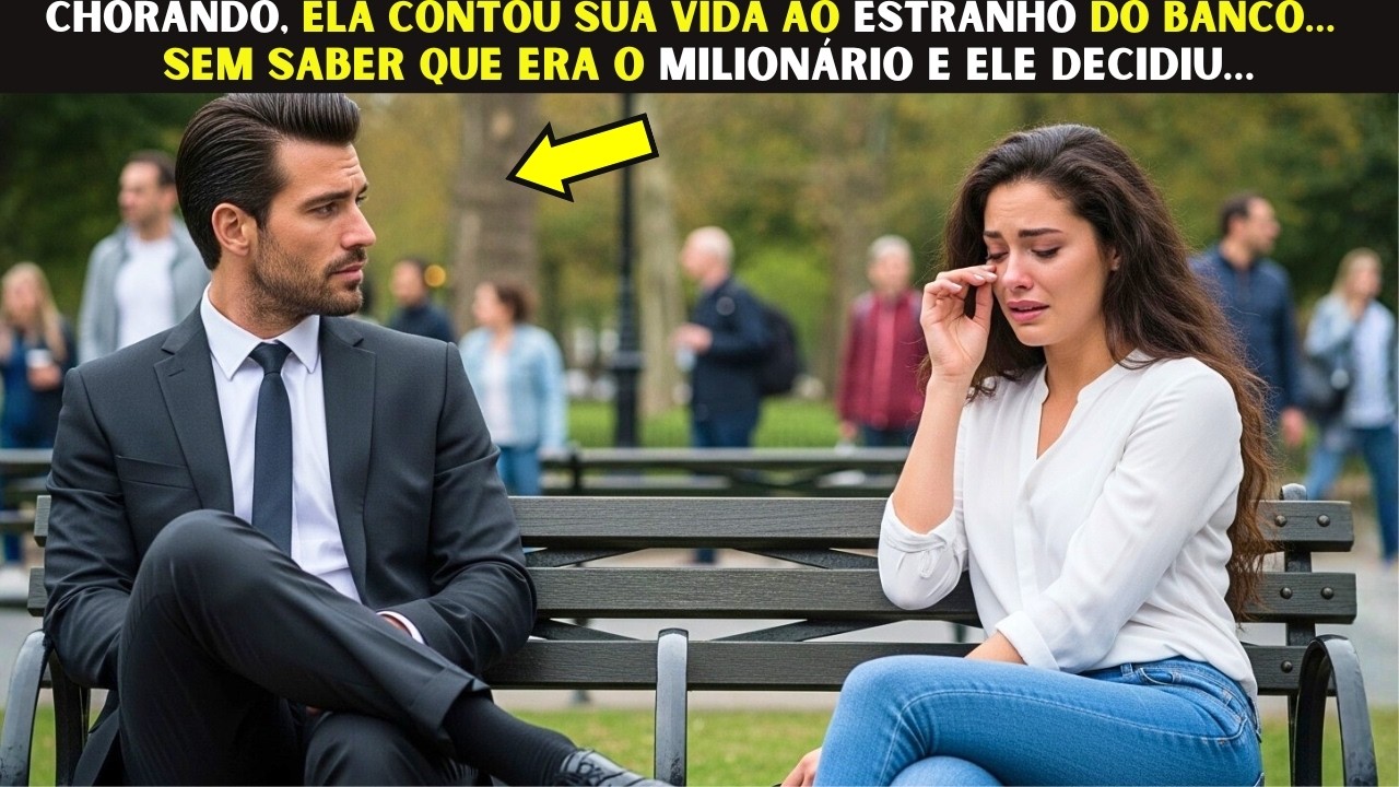 Chorando, ela contou sua vida ao estranho do banco… sem saber que era o Milionário e ele decidiu…