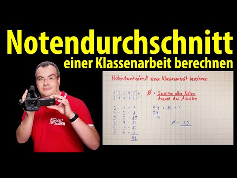 Notendurchschnitt einer Klassenarbeit berechnen - einfach erklärt von Lehrerschmidt