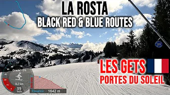 [4K] Skiing Les Gets, Old Rosta - All Black Red & Blue Routes, Portes du Soleil France, GoPro HERO13