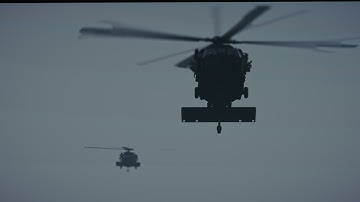 MARSOC Team Fastropes from two MH-60M Blackhawks