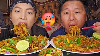 Pork Chowmein Mukbang/Buda La Time No Deda Ko Akros 😡/Homemade Food/Husband Wife Mukbang.
