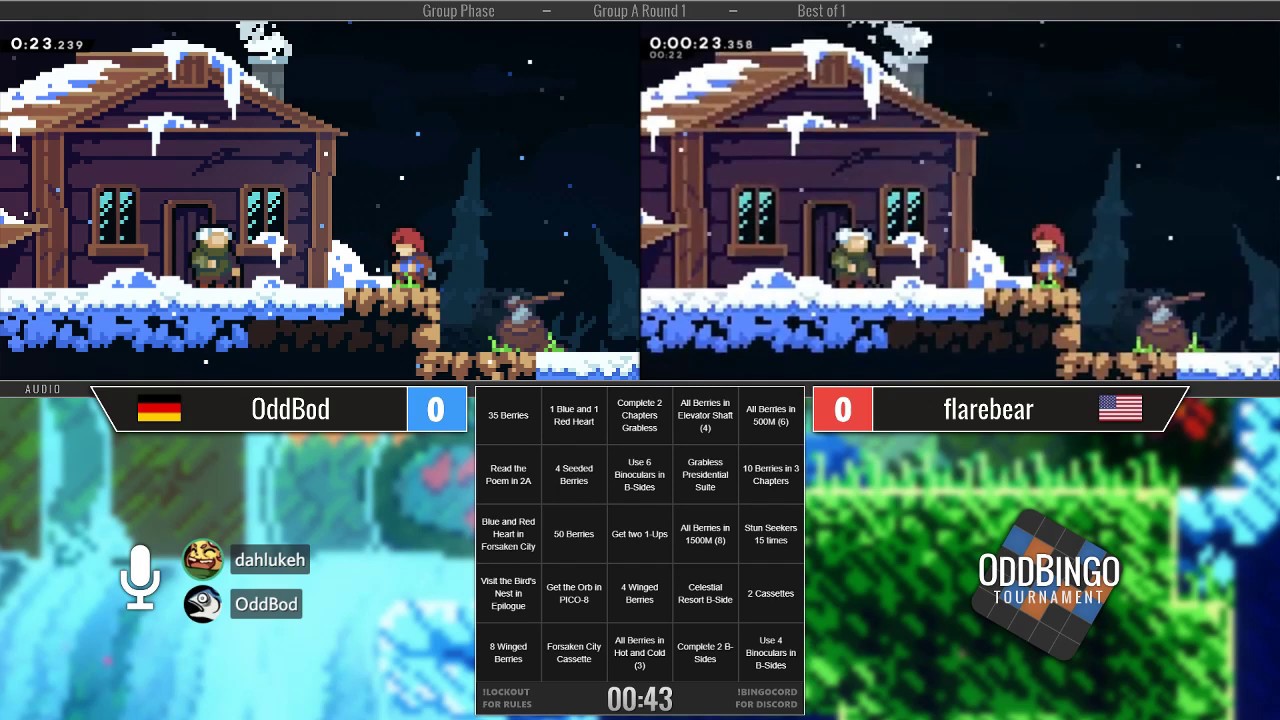 Celeste Bingo Bout Group A—OddBod vs. flarebear