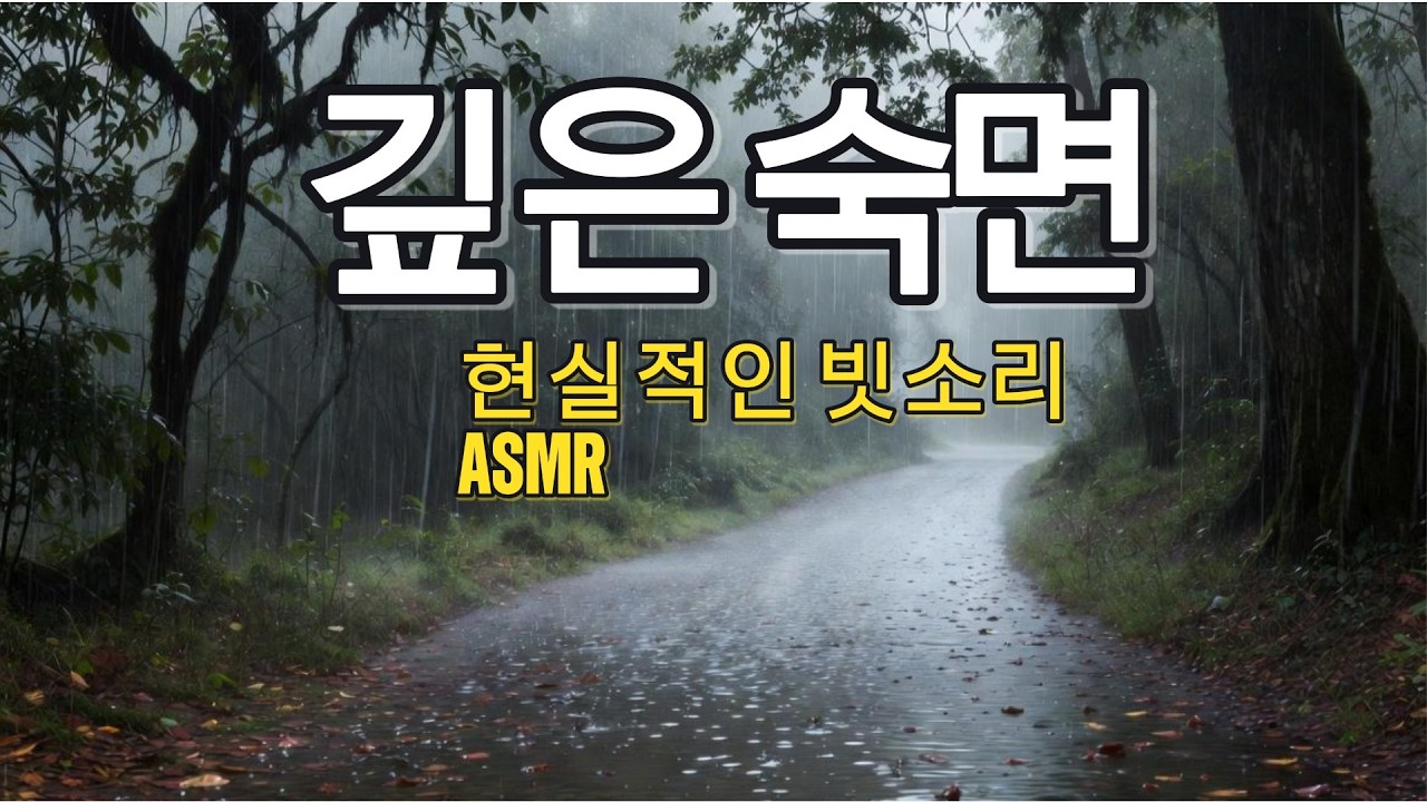 5시간 폭우 빗소리 ASMR | 현실적인 강한 비와 물방울 소리 | 깊은 숙면용 백색소음