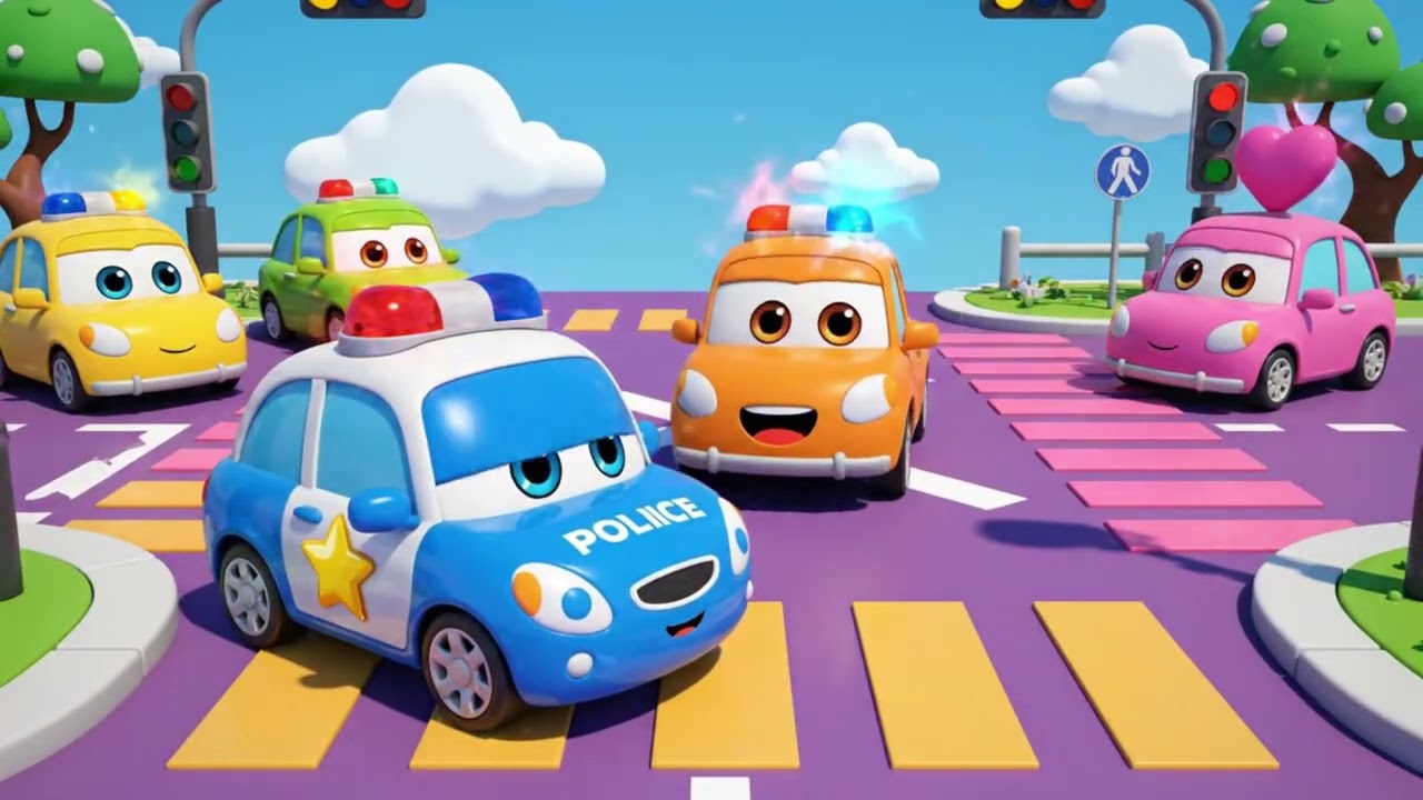 The Wheels on the Police Car Song 🎵 Fun Kids Music