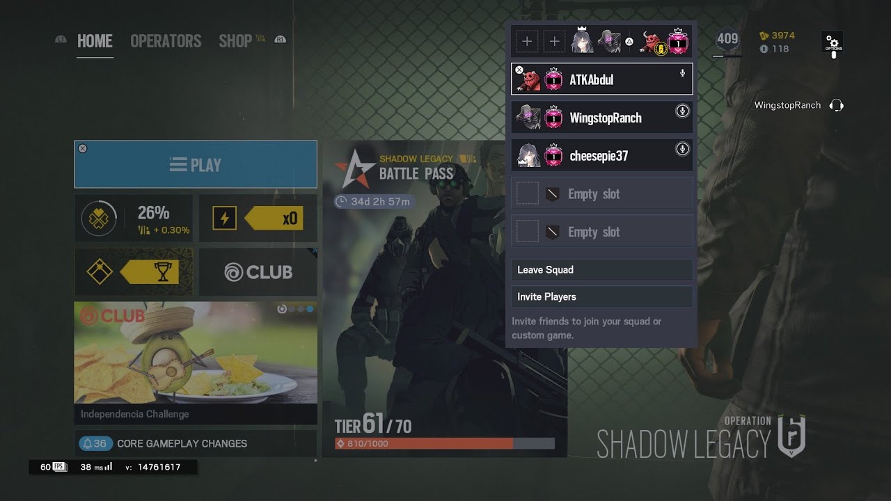 Best Champion Ranked Squad on Console Operation Shadow Legacy