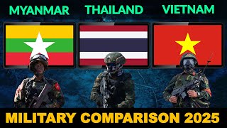 Myanmar vs Thailand vs Vietnam Military Power Comparison 2025 | Defense Tube