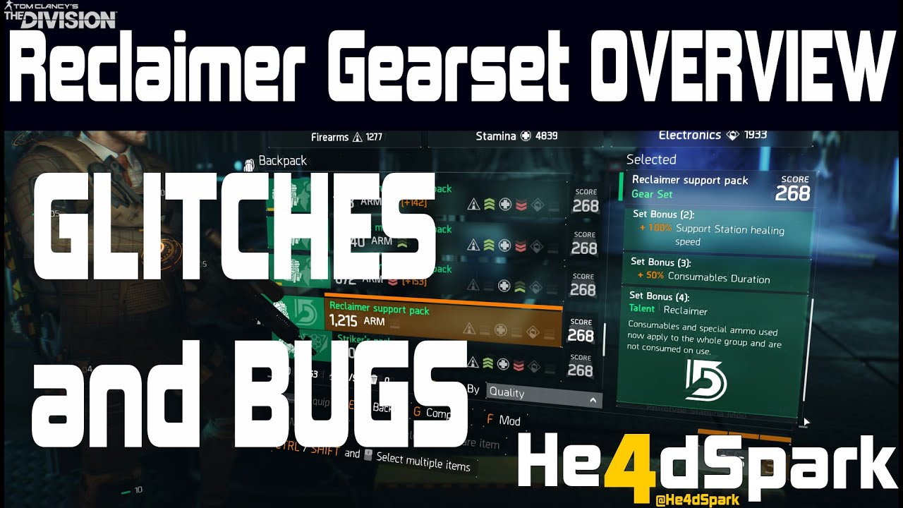Reclaimer Gear Set Overview Bug / Glitch Discussion   Tom Clancy's The Division™
