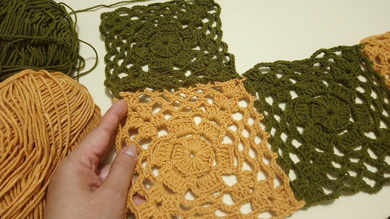 Bufanda / de cuadros CROCHET - YouTube