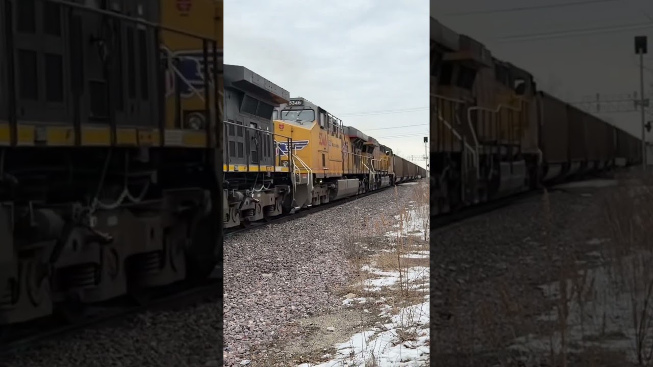 UP 6318 (SP Patch) Leads UP CSHNA9 In Elburn, IL On February 8, 2026