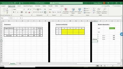 Problema do Transporte - Resolução no Solver do Excel