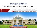 Copy link from description box: University of Mysore PG Admission notification -2022-23