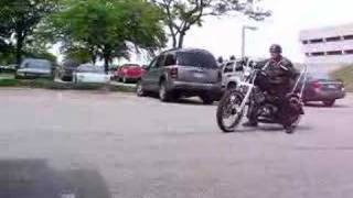 Vinnie's riding his 1949 Panhead chopper
