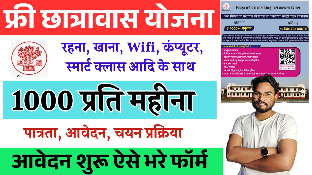 Bihar Free Chhatrawas Yojana 2024 फ्री छात्रावास के साथ 1000 प्रतिमाह आवेदन शुरू ऐसे करे अप्लाई