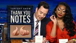 Co-Host Megan Thee Stallion and Jimmy Write Their Thank You Notes | The Tonight Show