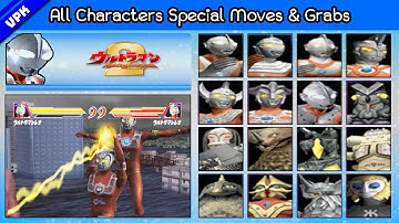 Ultraman Fighting Evolution 2 [PS2] - All Characters Special Moves and Grabs