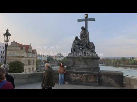 Depeche Mode fans flock to Prague’s Charles Bridge to recreate 1988 band photo