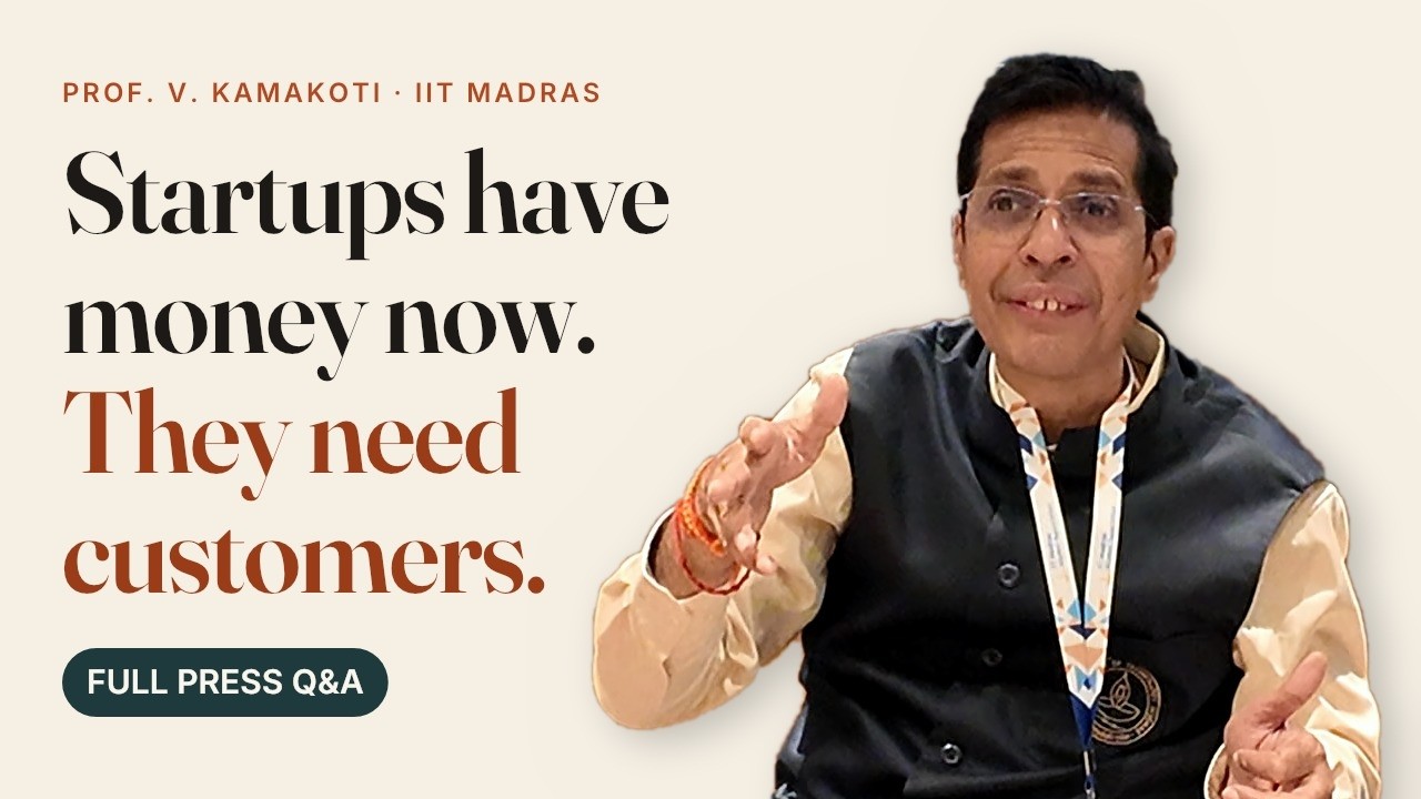 The next cheque is a purchase order · Prof. V. Kamakoti, IIT Madras