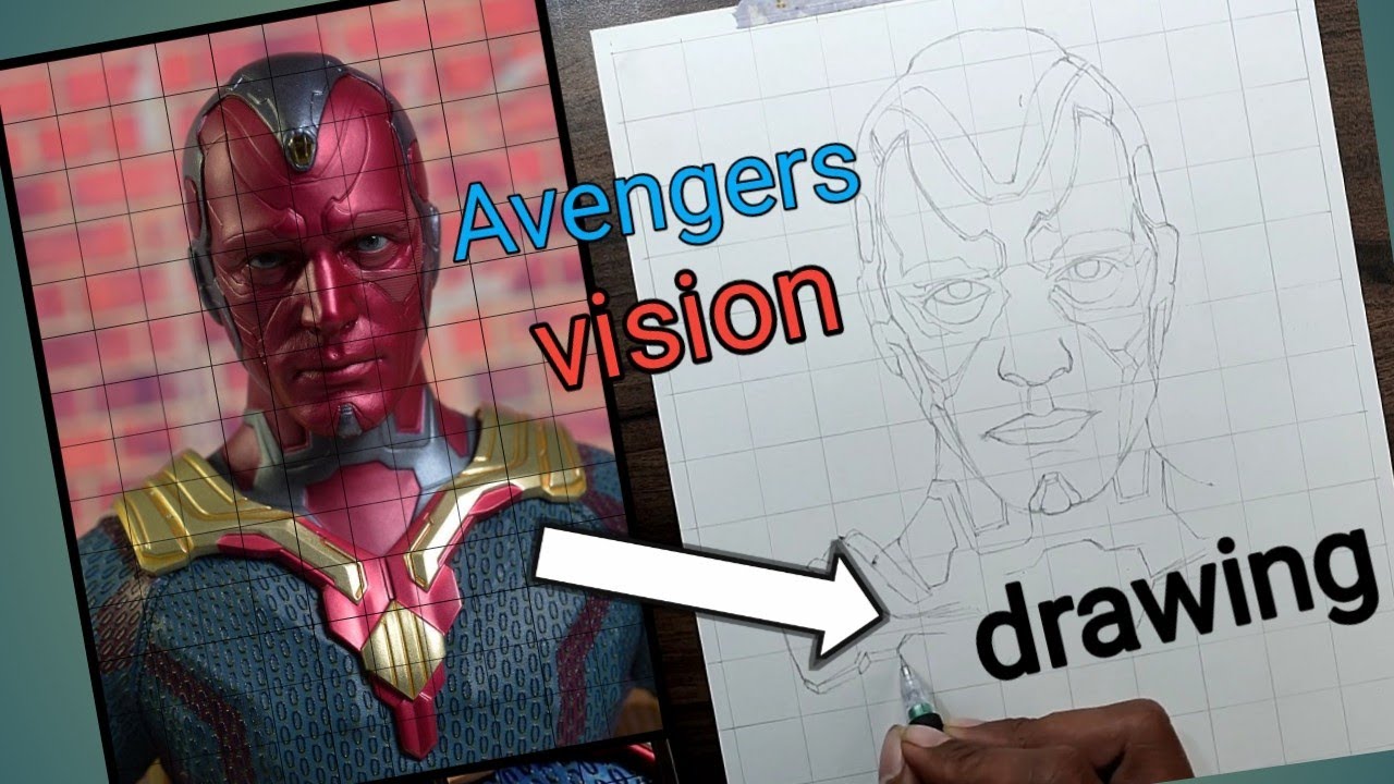 How to draw vision Avengers / vision Avengers outline drawing (@basant ...