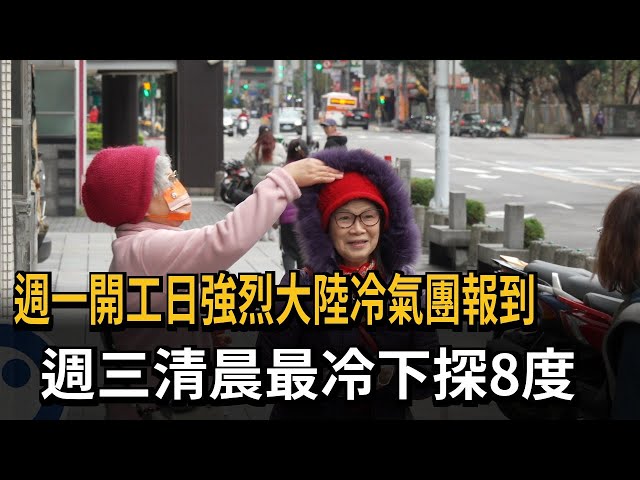 開工日「強烈大陸冷氣團」報到　週三清晨最冷下探8度－民視新聞
