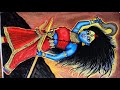 Kali mata drawing with oil pastels|Angry kali mata full body drawing