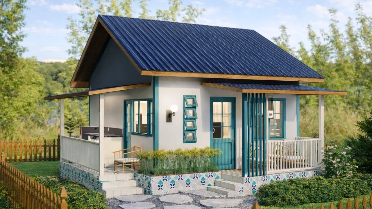 Миниатюрный коттедж размером 20×20 футов (6×6 м) | Компактная квадратная планировка, уютная и ком...