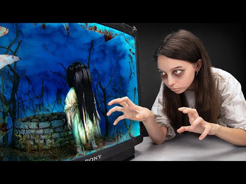 Girl From "The Ring" Horror Movie On Your TV | AWESOME DIY