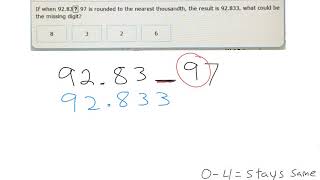 rounding whole numbers and decimals-finding the missing digit