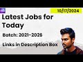 Jobs for Today | Latest Software Jobs | Freshers | Batch: 2021-2026 | #jobs #software #itjobs #fresh
