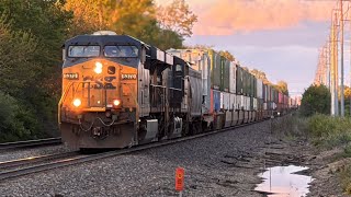 CSX power pulling an NS intermodal train! NS 1066, military train, chases , and more!
