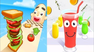 Juice Run 🆚 Sandwich Runner 🥤🥪 | All Levels Gameplay Walkthrough Ep:24 (Android & iOS) 