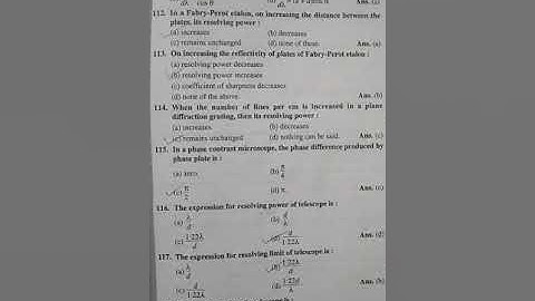 B.Sc Second Year Objective Questions Physics Paper one physical optics and Lasers part-10.   #bsc