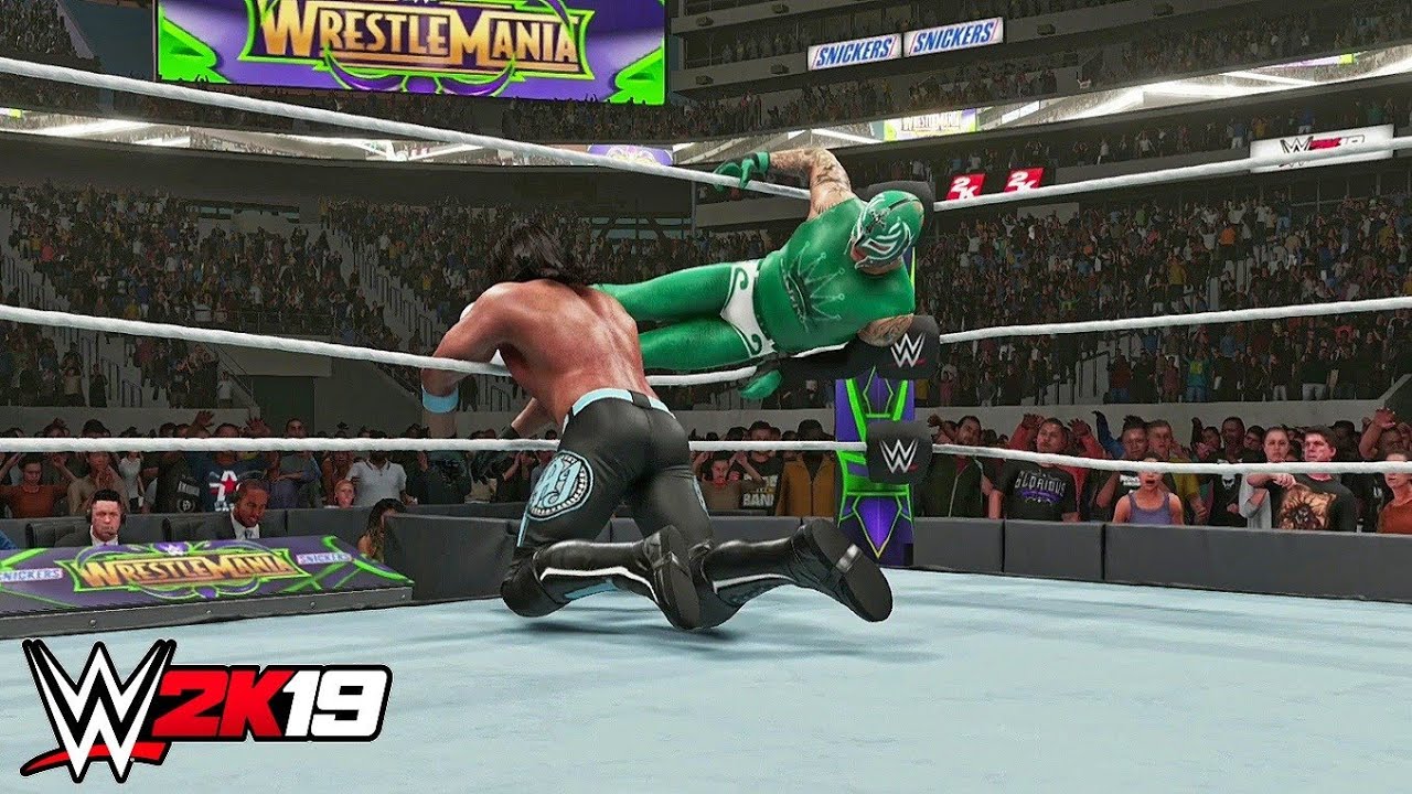 WWE 2K19 — Геймплей Рей Мистерио против Эй Джей Стайлза! Wrestlemania 34