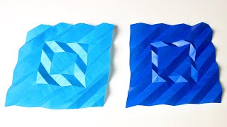 Chiaroscuro Concentric Squares Origami Illusion Tutorial