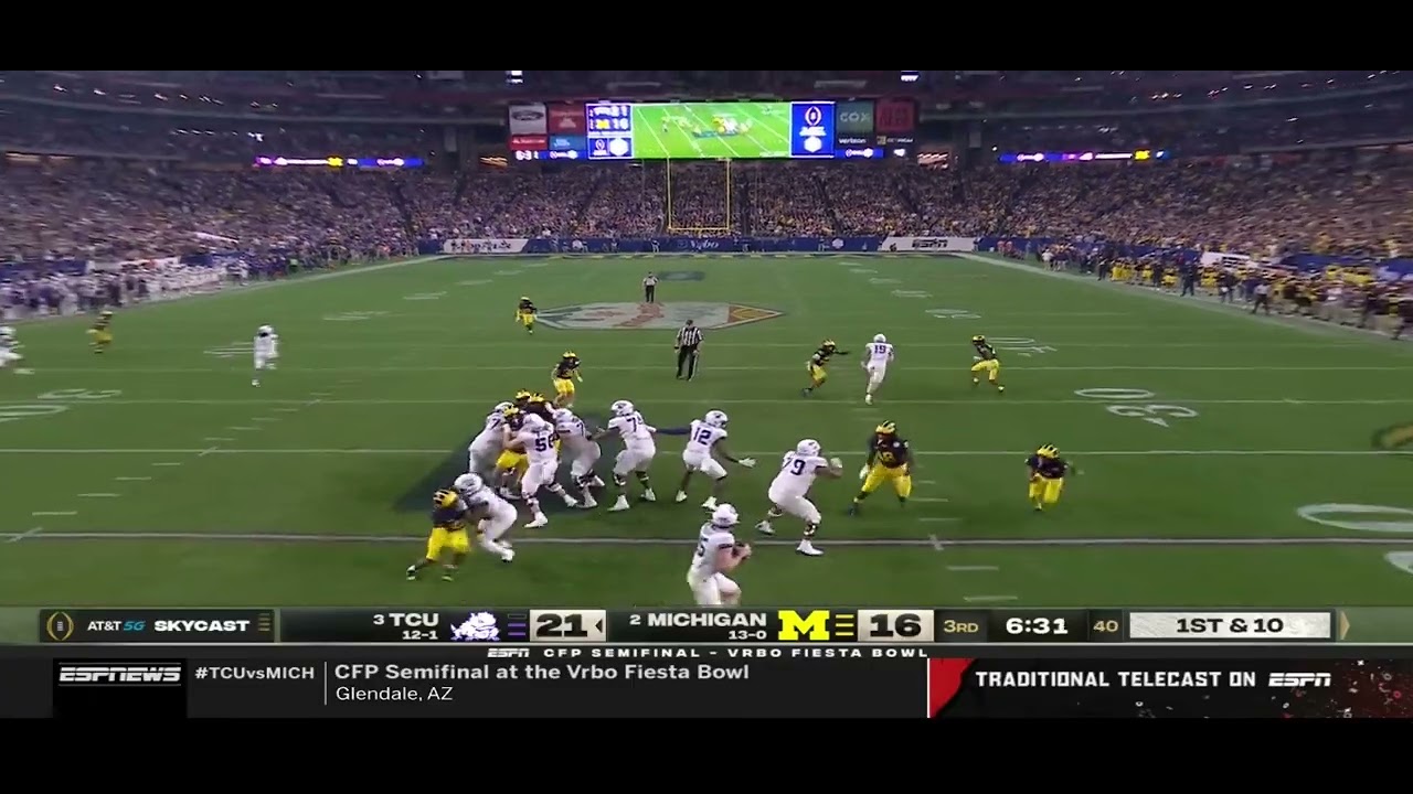 TCU Playaction to attack free safety