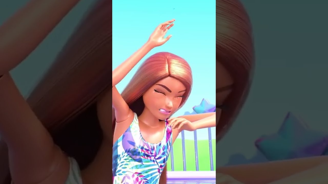 Barbie Cannonball S Into A Pool Short