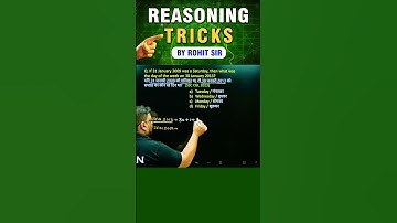 🔥CALENDAR TRICKS | REASONING BY ROHIT SIR | #shorts #ssc #reasoning #radianmensa
