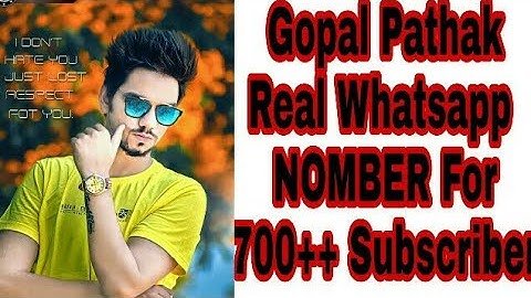 Fb King Gopal Pathak Real Whatsapp Number With Proof  For 700++ Subscriber Gift