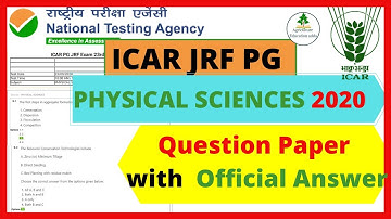 ICAR JRF PG physical science 2020 question paper and solutions, AIEEA  (PG) 2020 official answer key