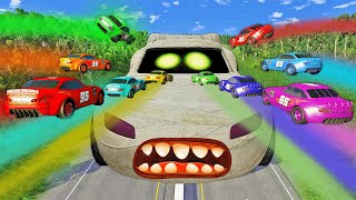 THE BIGGEST ZOMBIE IN THE WORLD vs PIXAR CARS in BeamNG.drive screenshot 4